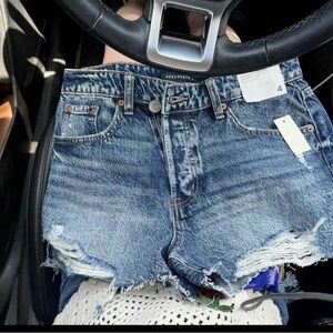 Aeropostale Women's Distressed Blue Jean Shorts